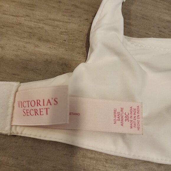 Victorias Secret No Wire Bra 38C White Wireless Lined - Picture 3 of 4